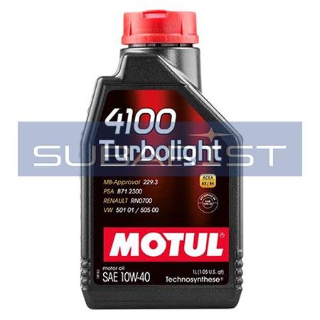 Масло моторное 10W40 SN/CF, A3/B4 Motul 4100 Turbolight 10W40 (1 л) Technosynthese®,  t застывания -36°C